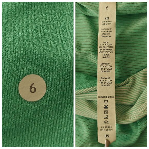 Lululemon Run: Tame Me Tank Heathered Menthol / Wee Stripe White Menthol sz 6 - Picture 10 of 10